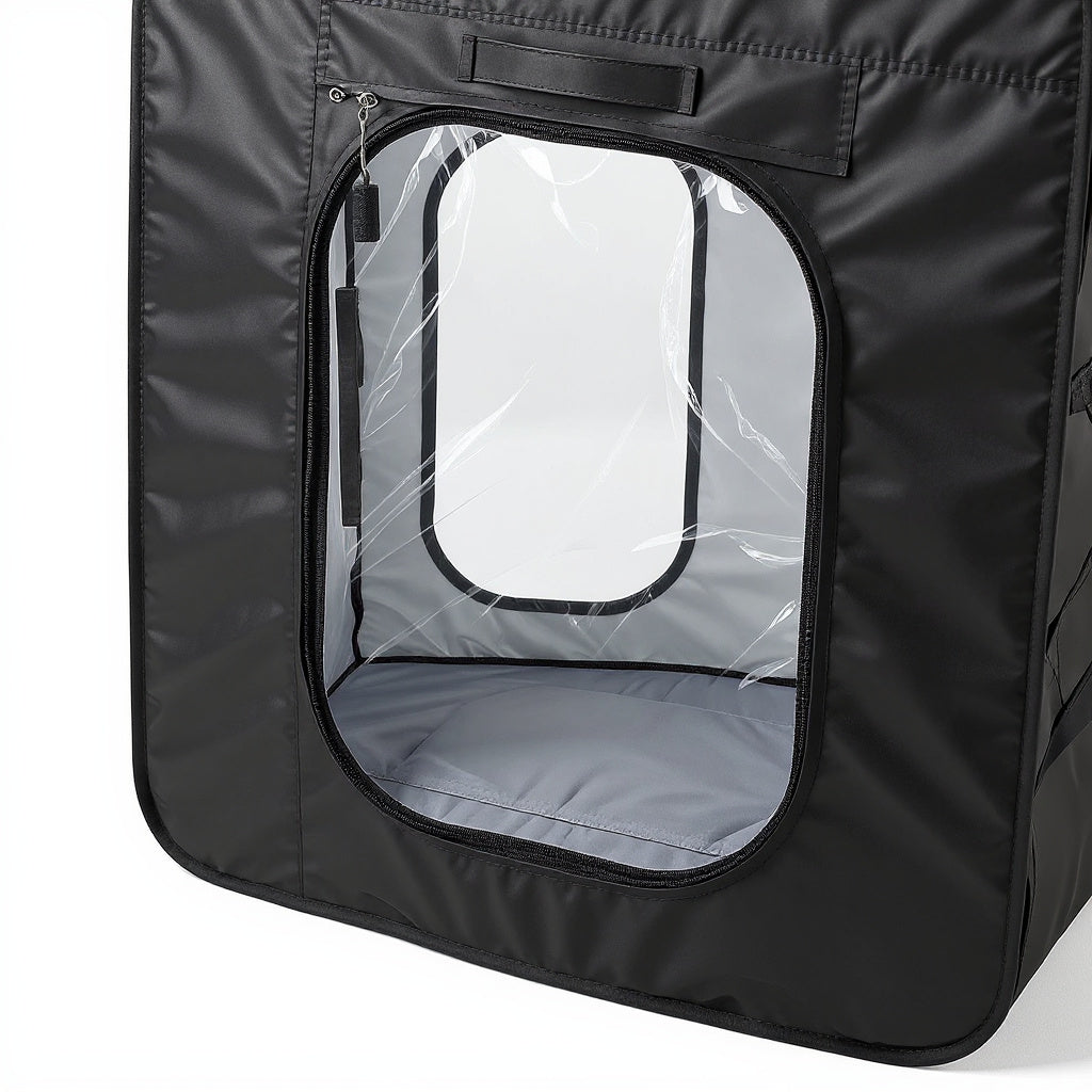 Nylon Hyperbaric Chamber – 30 x 30 x 72 in, Black, Foldable view 2