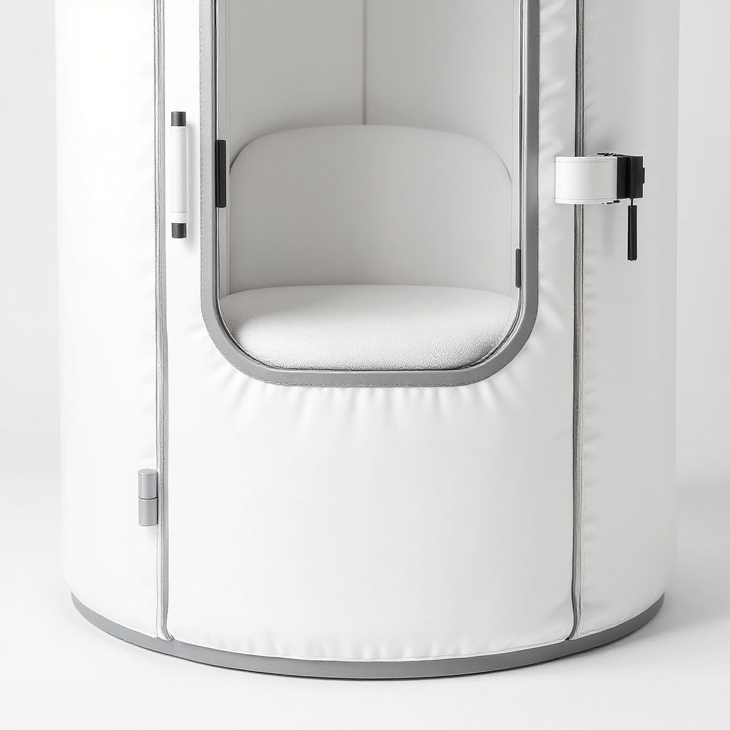 Medical-Grade Fabric Vertical Flow Hyperbaric Oxygen Therapy System – Compact Design, 30" x 60", White view 2