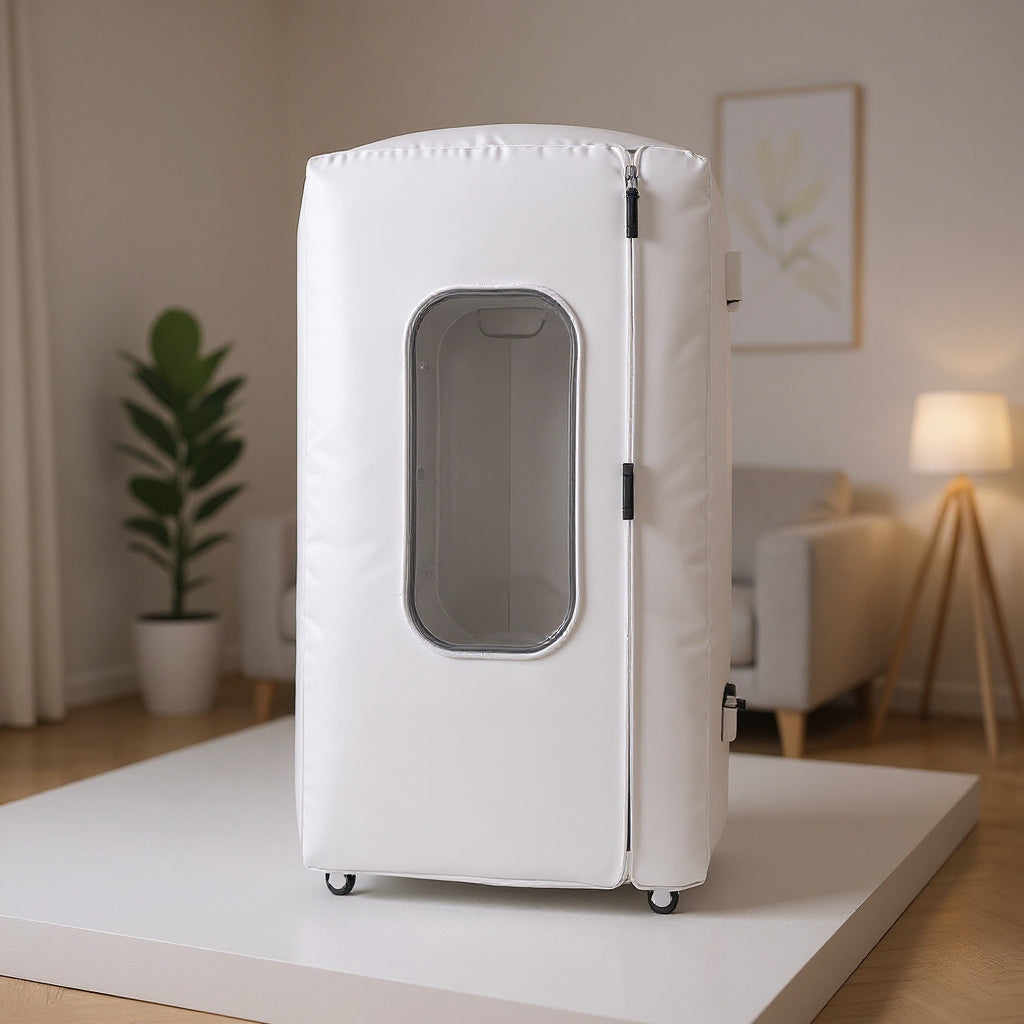 Nylon Hyperbaric Oxygen Therapy Chamber – 75 x 85 x 180 cm, White, Compact view 5
