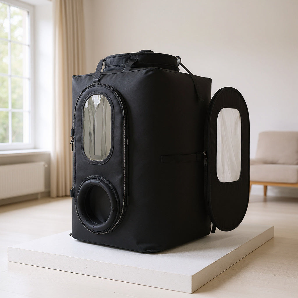 Durable Fabric Portable Hyperbaric Chamber – 78 x 82 x 210 cm, Black, Modern view 5