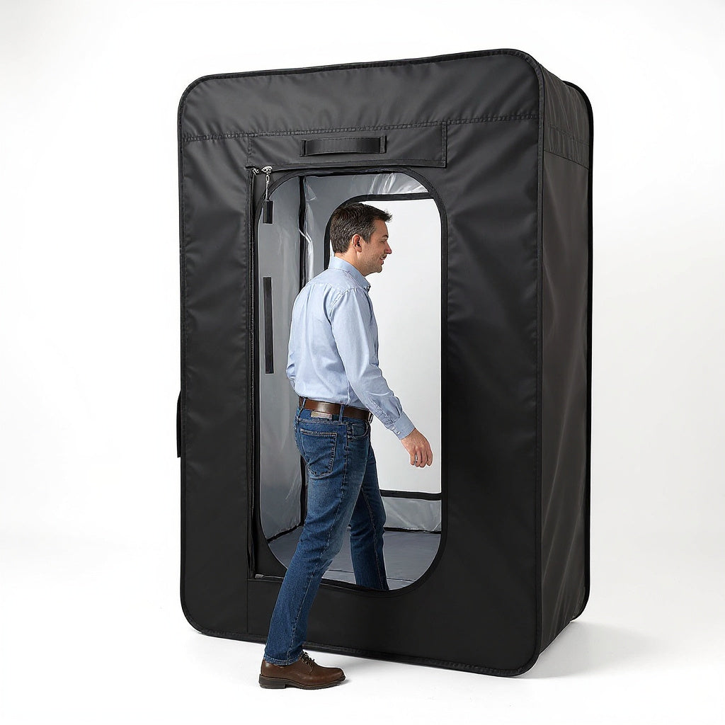 Nylon Hyperbaric Chamber – 30 x 30 x 72 in, Black, Foldable view 6