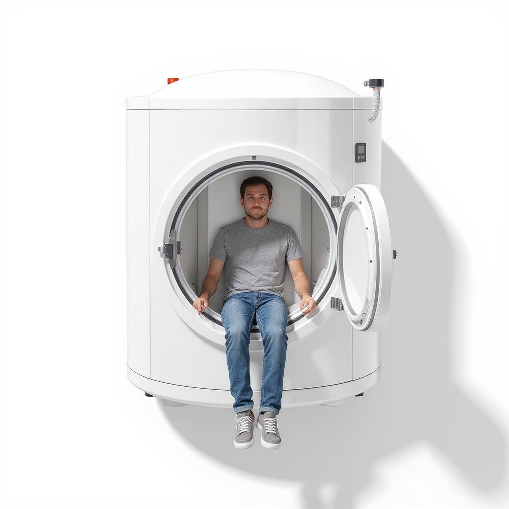 High-Density Polyethylene Portable Hyperbaric Chamber – 30 x 25 x 28 in, White, Modern view 6