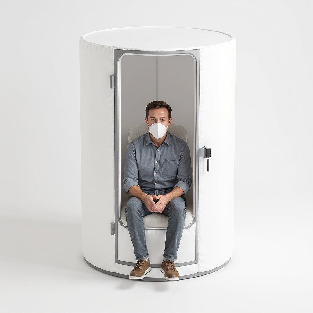 Medical-Grade Fabric Vertical Flow Hyperbaric Oxygen Therapy System – Compact Design, 30" x 60", White view 6