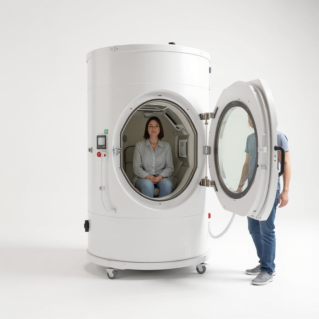 Steel Portable Hyperbaric Oxygen Chamber – 78 x 36 x 36 Inches, White, Modern view 6