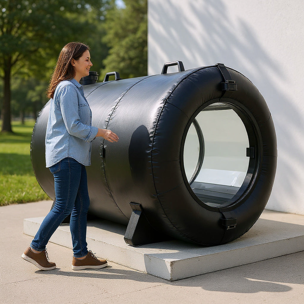 Nylon Hyperbaric Chamber – 36 x 36 x 80 in, Black, Portable view 6