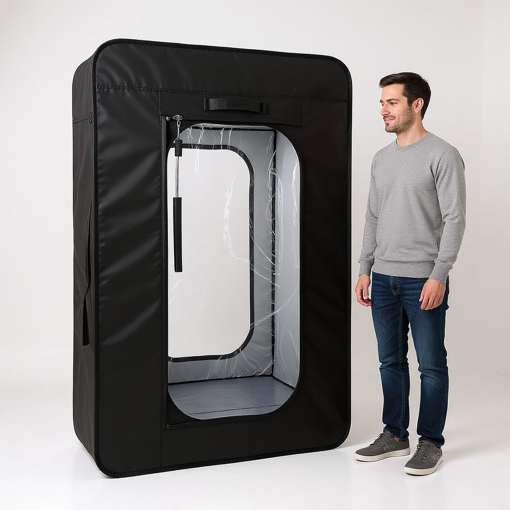 Nylon Hyperbaric Chamber – 30 x 30 x 72 in, Black, Foldable view 7