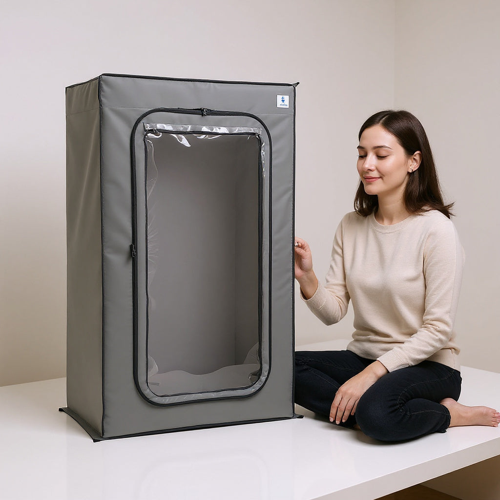 Nylon Portable Hyperbaric Chamber – 30 x 20 x 24 in, Gray, Modern view 7