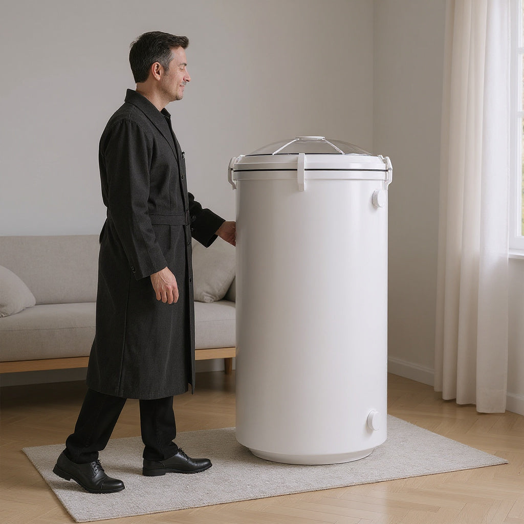 Polycarbonate Hyperbaric Chamber – 24 x 48 x 24 in, White, Compact view 7
