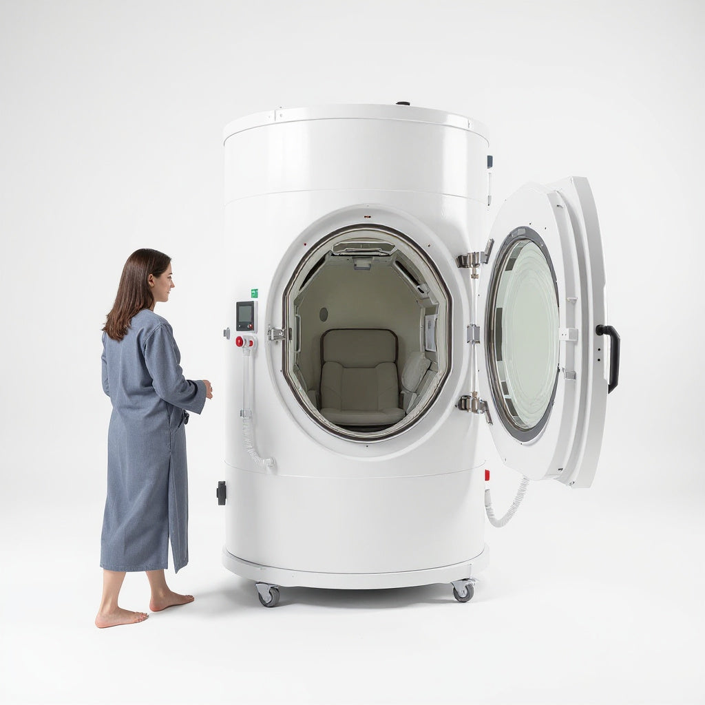 Steel Portable Hyperbaric Oxygen Chamber – 78 x 36 x 36 Inches, White, Modern view 7
