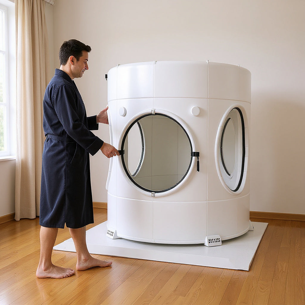 Medical-Grade PVC Portable Hyperbaric Oxygen Therapy Chamber - 79 x 79 x 79 in, Modern, Compact view 7
