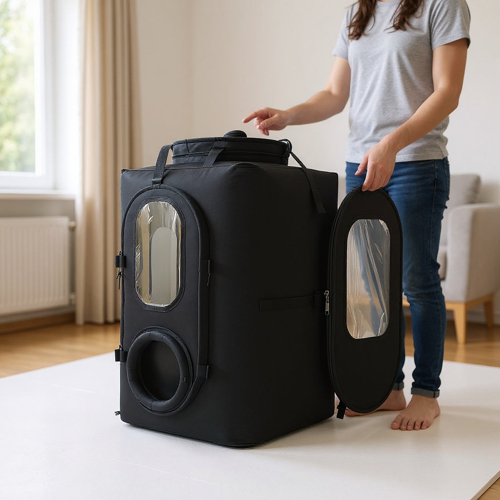 Durable Fabric Portable Hyperbaric Chamber – 78 x 82 x 210 cm, Black, Modern view 7