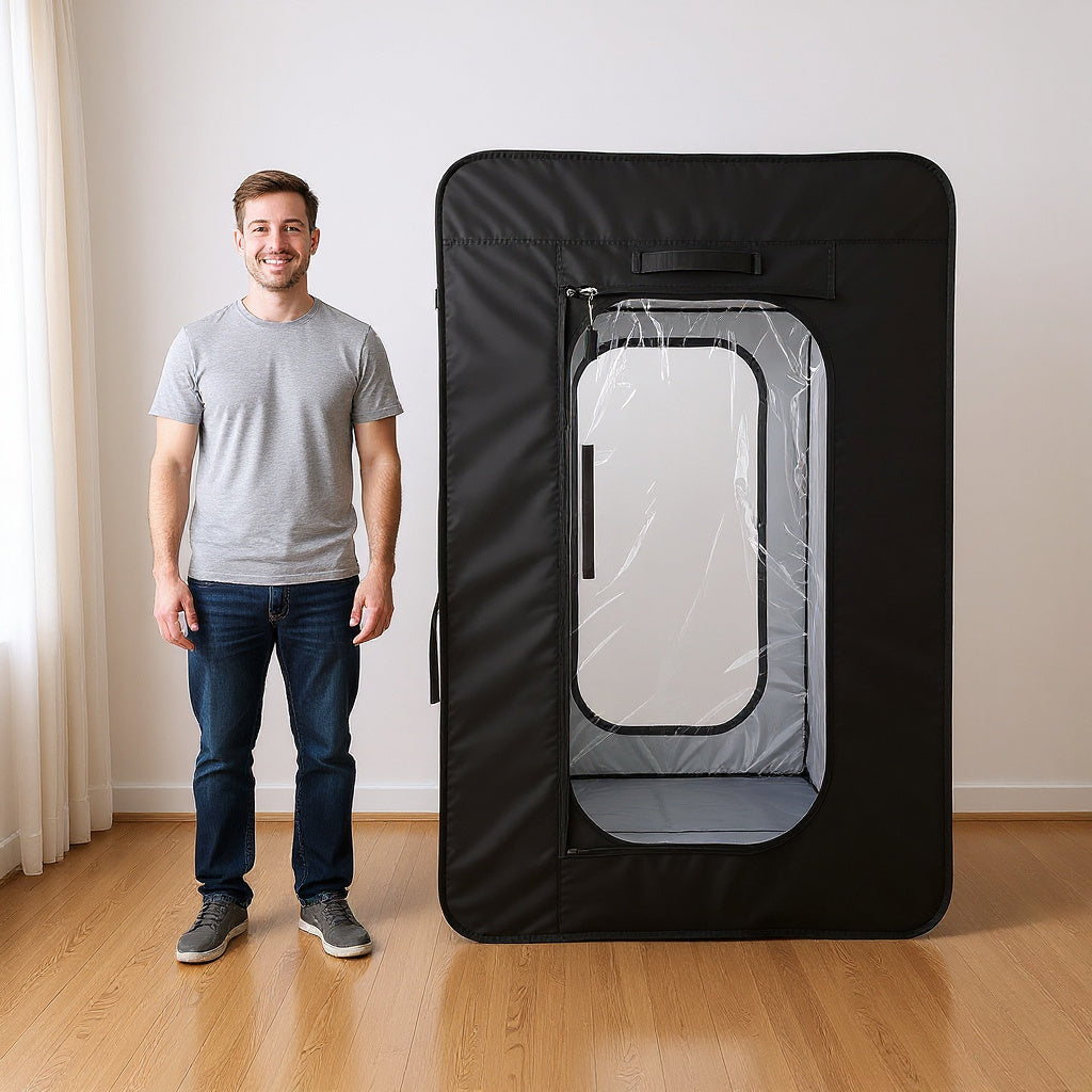 Nylon Hyperbaric Chamber – 30 x 30 x 72 in, Black, Foldable view 4