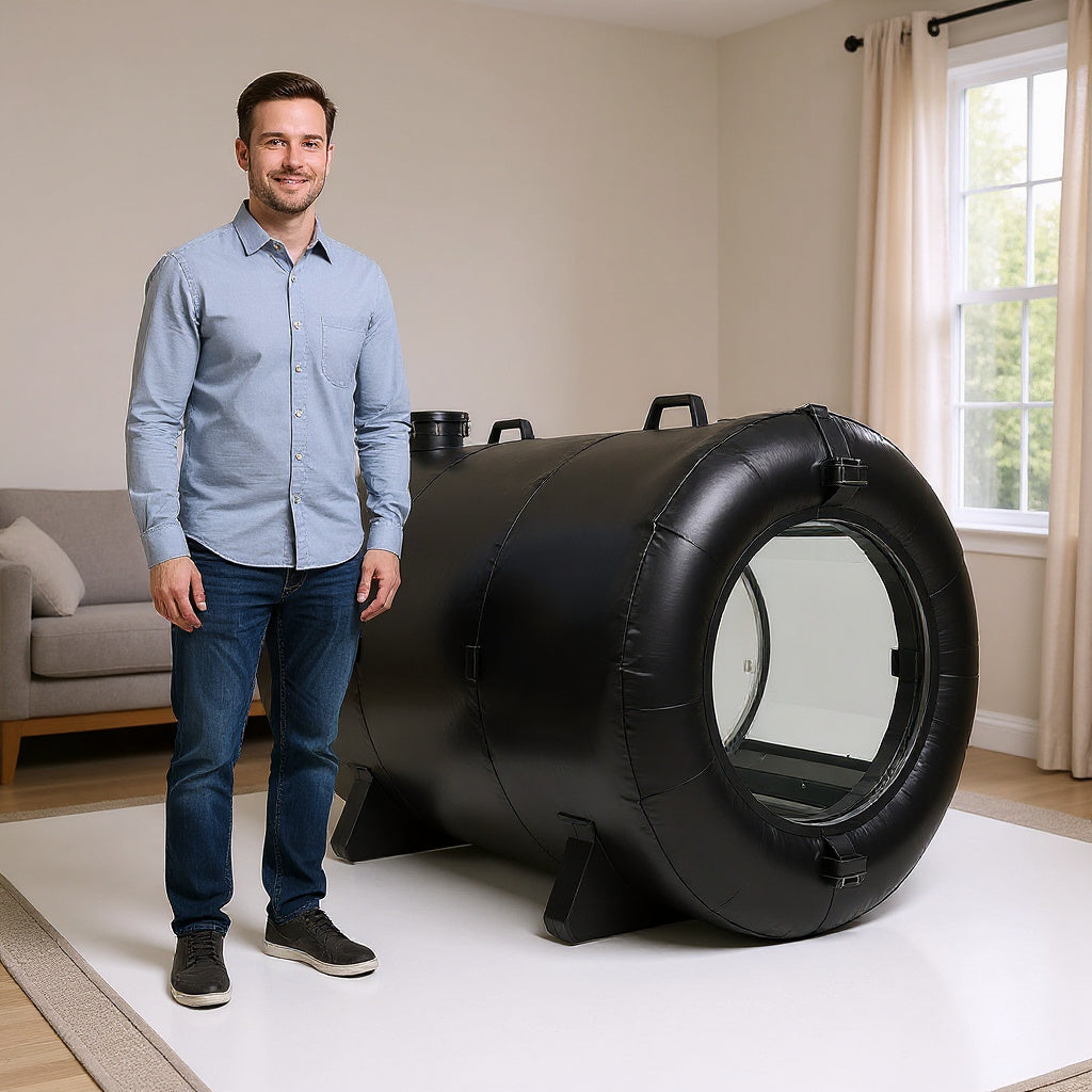 Nylon Hyperbaric Chamber – 36 x 36 x 80 in, Black, Portable view 4