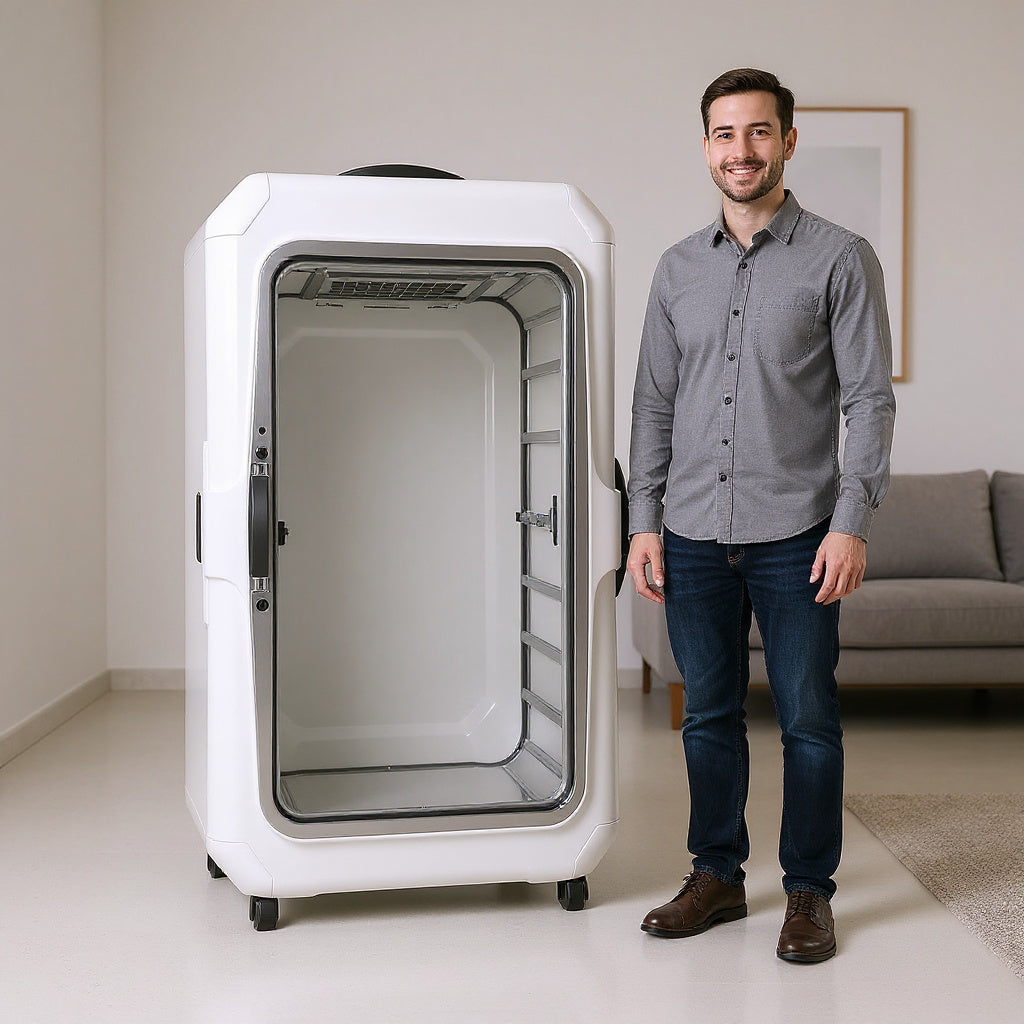 High-Density PVC Portable Hyperbaric Chamber – 30 x 24 x 36 in, White, Modern view 4