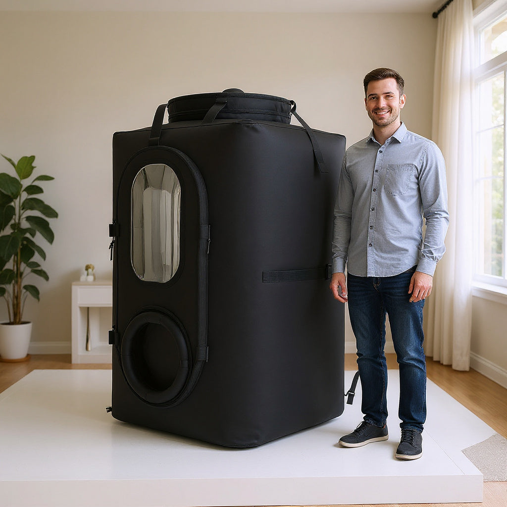Durable Fabric Portable Hyperbaric Chamber – 78 x 82 x 210 cm, Black, Modern view 4
