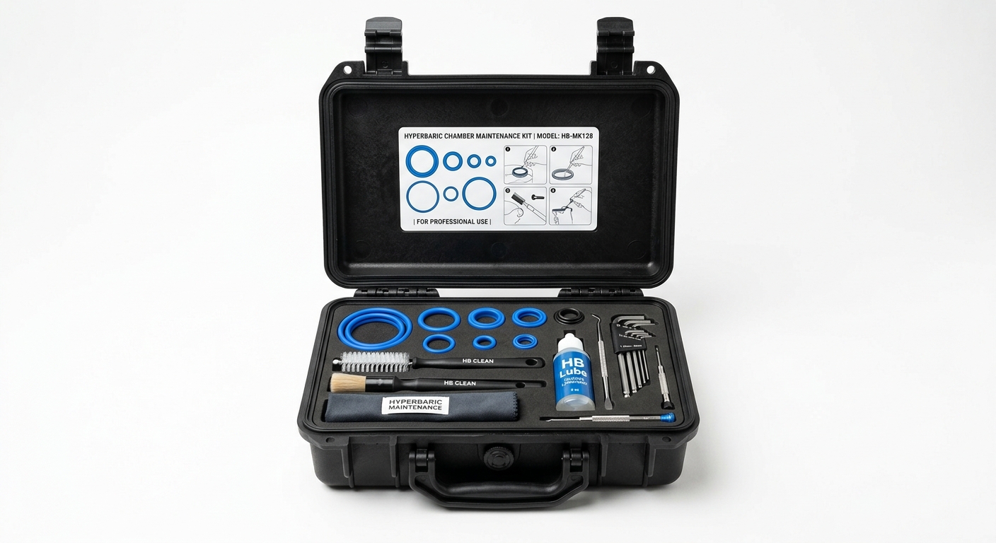 Plastic Hyperbaric Chamber Maintenance Kit – Compact Design, 12 x 8 Inches, Black